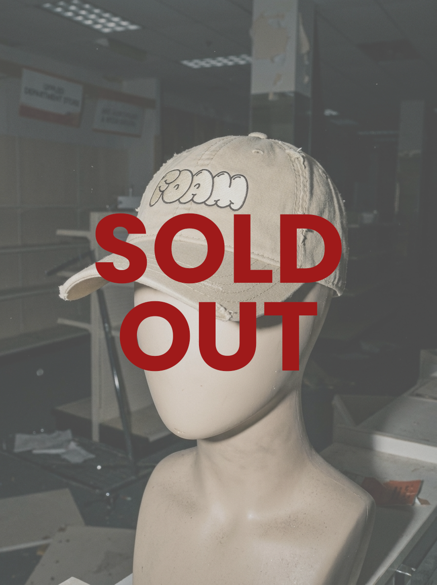 (SOLD OUT) FOAM "LOGO" LIMITED DISTRESSED BASEBALL CAP